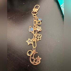 Gold and Blue Star Bag Charm